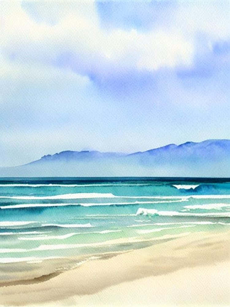 Seminyak Beach 2, Bali, Indonesia Watercolour