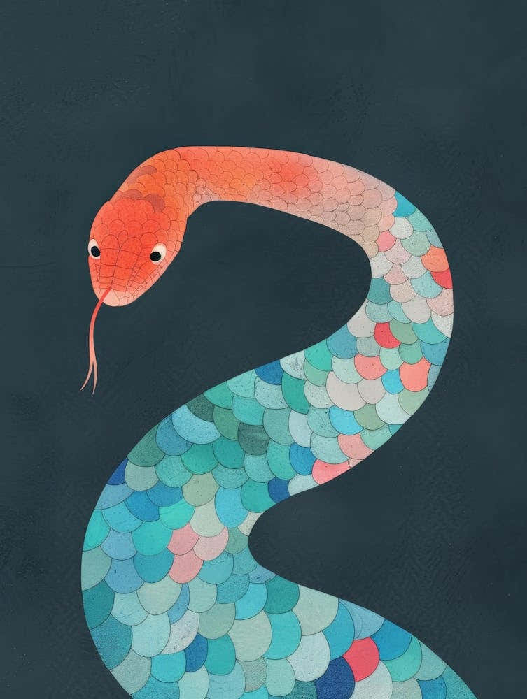 Snake On A Dark Background