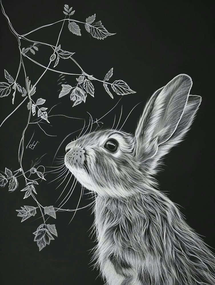 English Lop Rabbit Minimalist Illustration 3