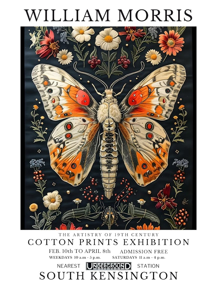 William Morris - Cotton Prints Exhibition butterfly 2