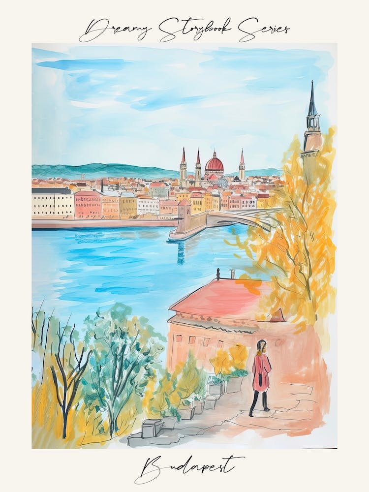 Poster Of Budapest, Dreamy Storybook Illustration 3
