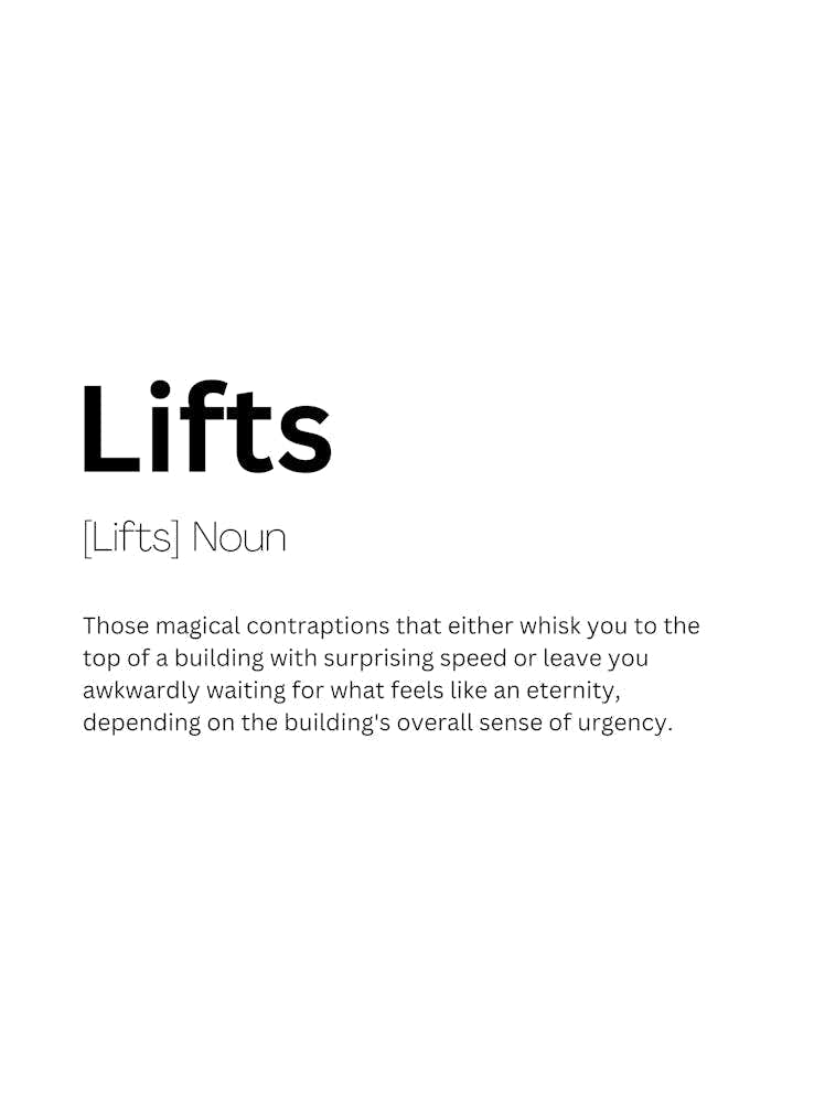 Lifts Definition Meaning