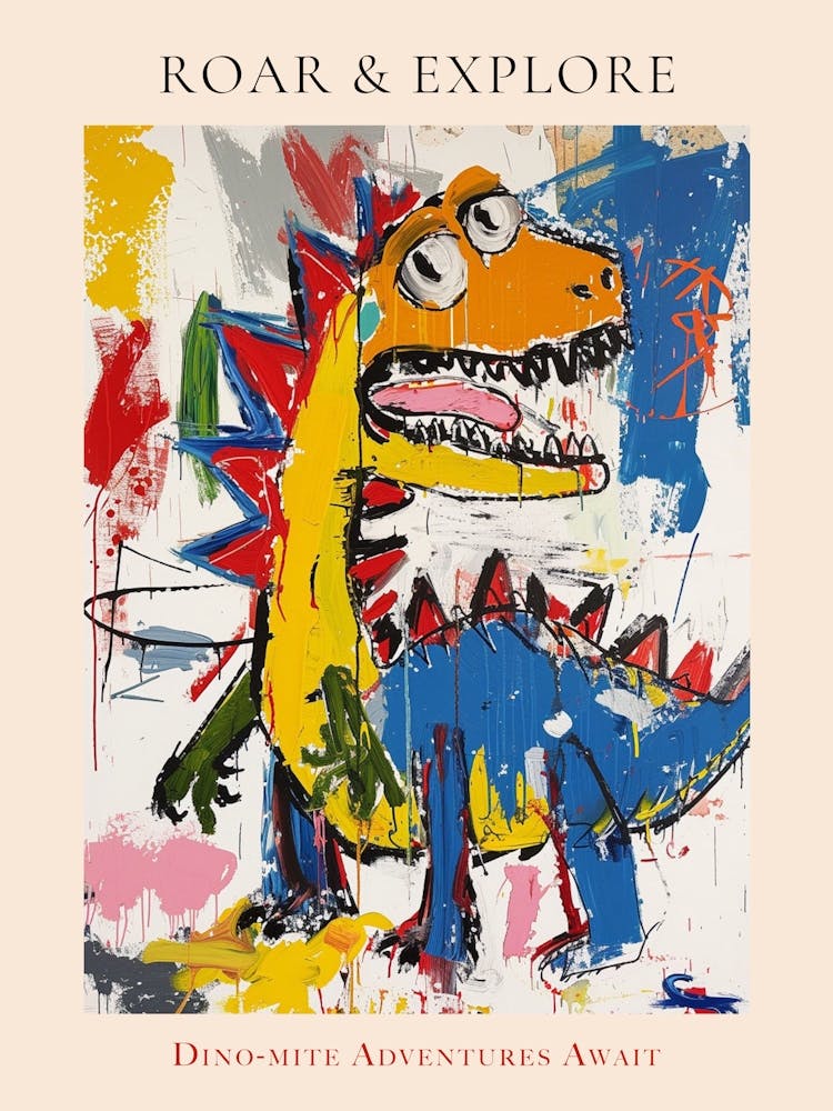 Graffiti Paint Dinosaur Poster