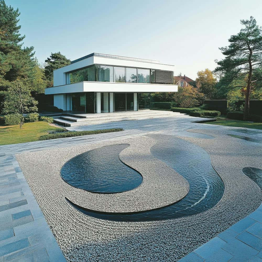 House With Water Feature