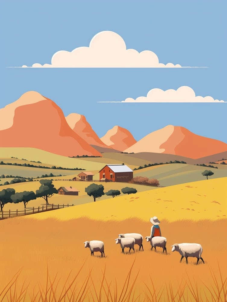 Lesotho Travel Illustration