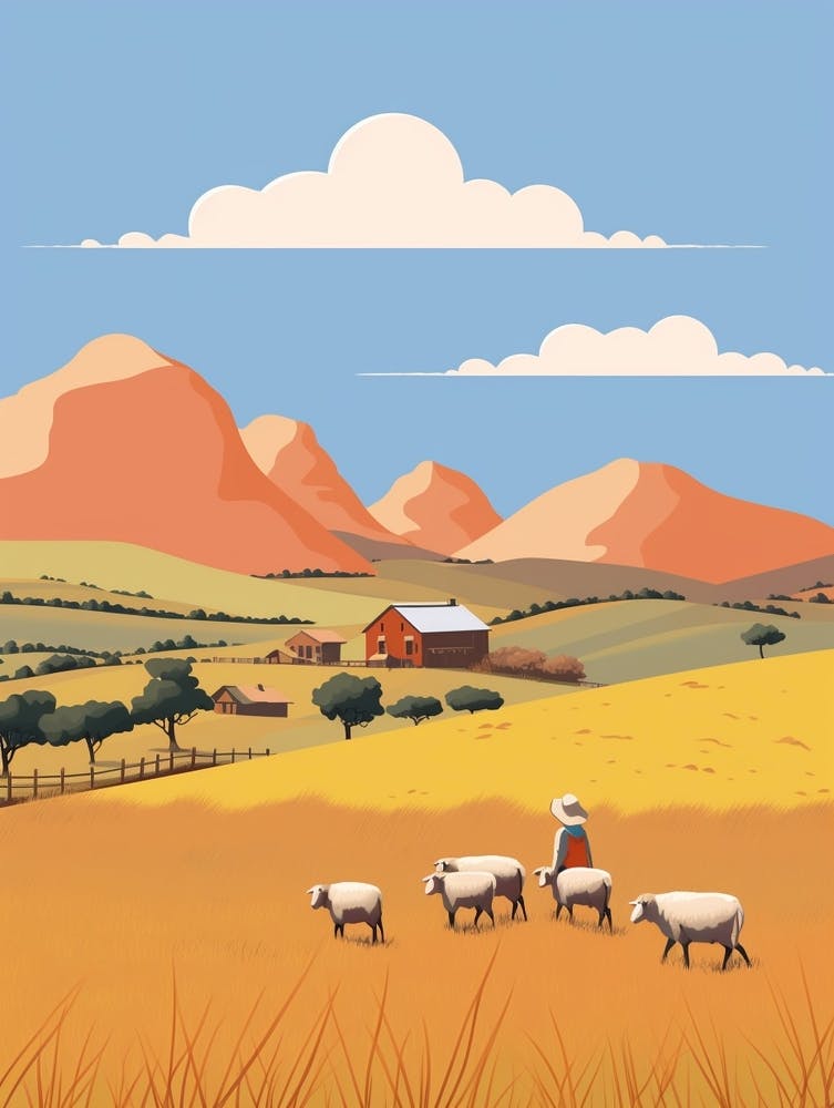 Lesotho Travel Illustration