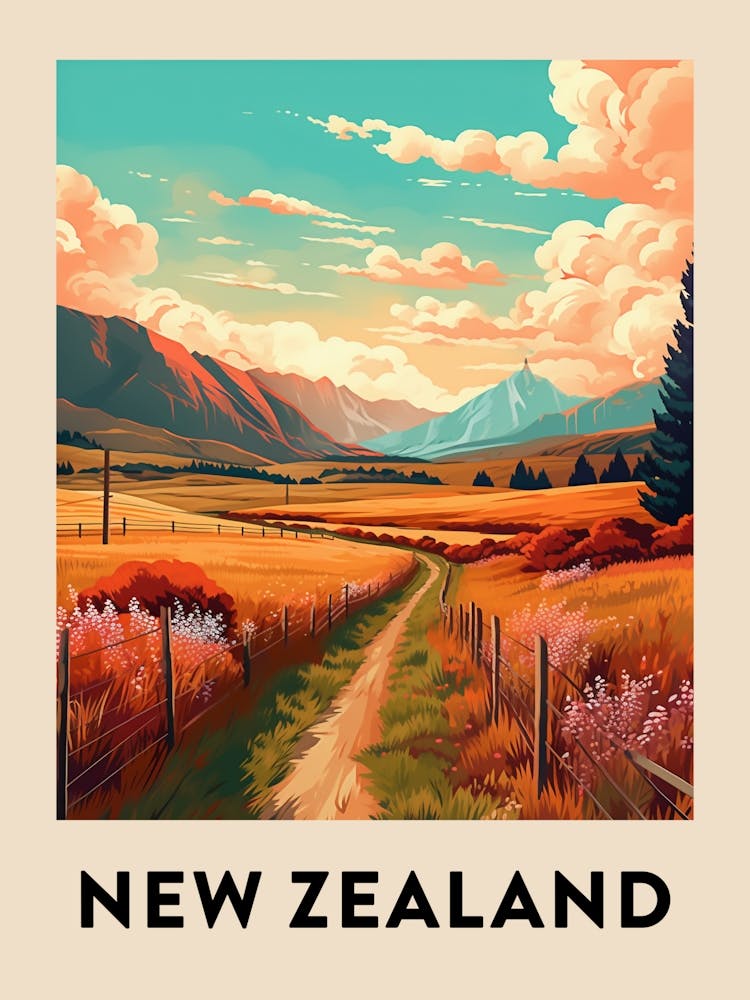 Vintage Travel Poster New Zealand 4