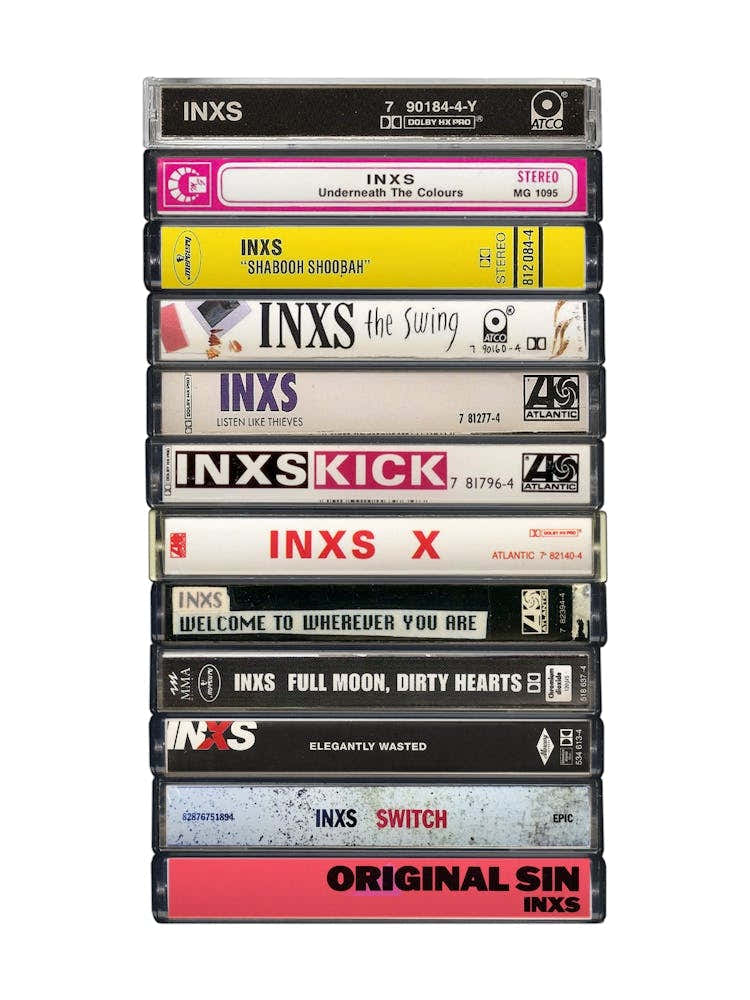 Inxs - Music Poster - Albums on Cassette Print