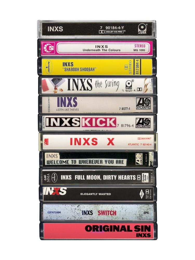 Inxs - Music Poster - Albums on Cassette Print