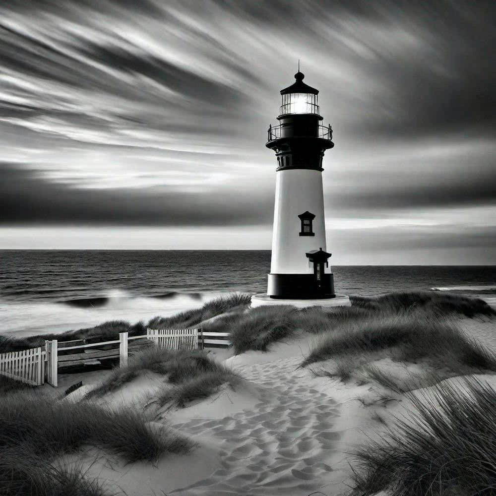 Black And White Lighthouse