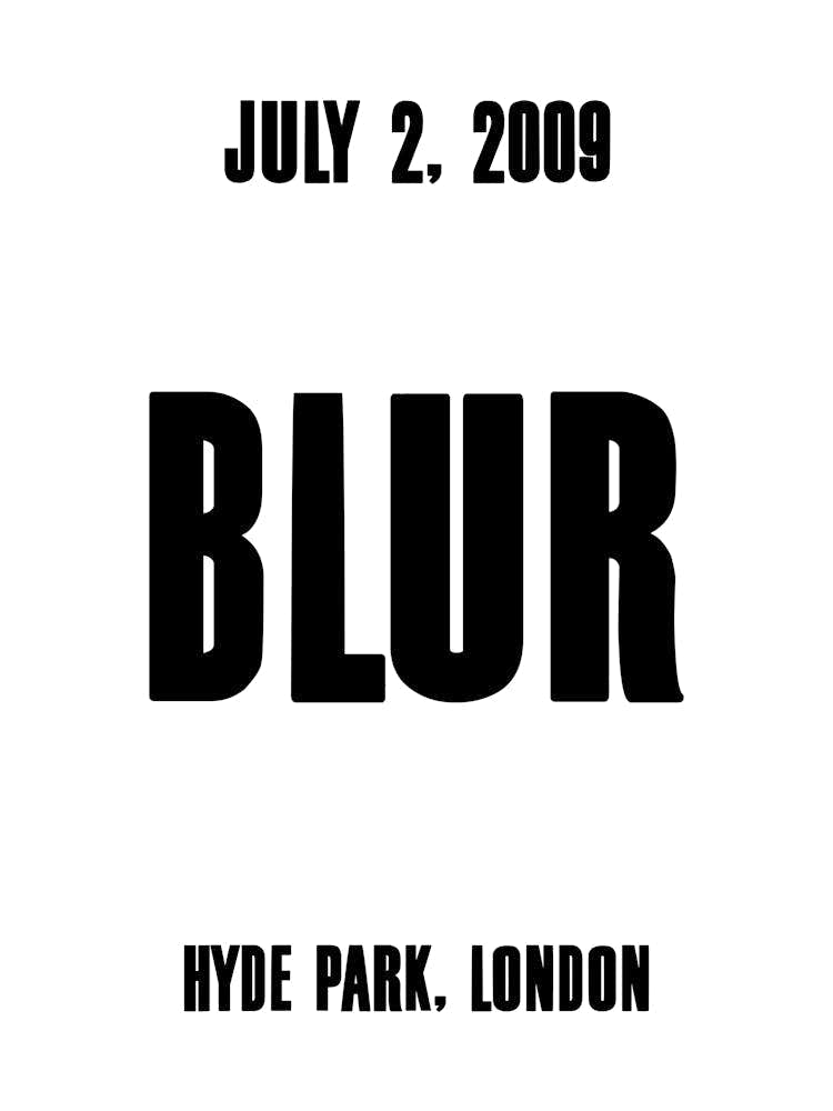 Blur 2009 Concert Poster