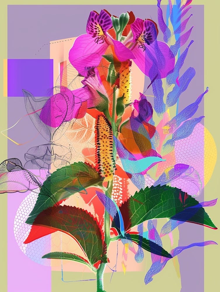 Aconitum 3 Neon Flower Collage