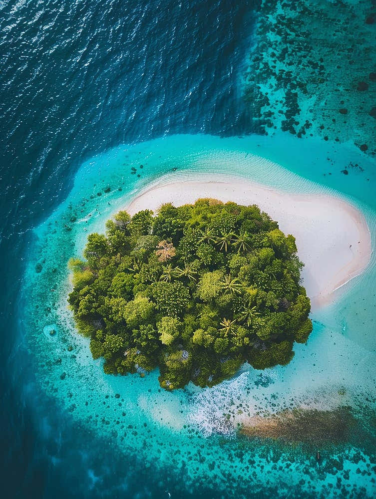 Aerial View Of A Tropical Island 5