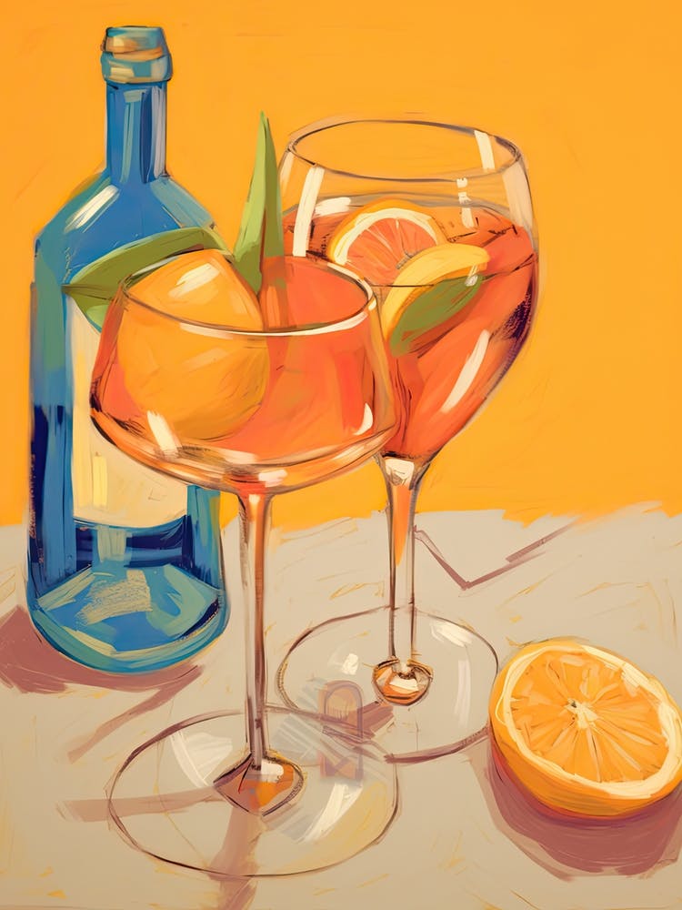 Two Glasses Of Aperol