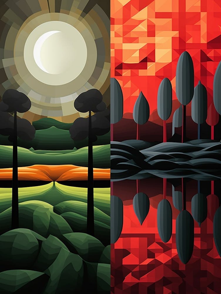 Landscape Geometric Abstract Illustration 18