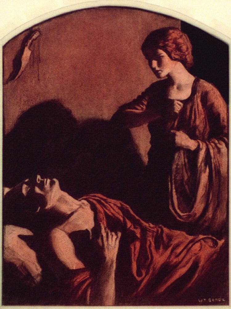 I Opened The Mosquito Curtains, Millicent Explained He Was Lying On His Back (1923) By Wladyslaw Theodore Benda