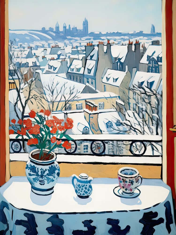 The Windowsill Of Edinburgh   Scotland Snow Inspired By Matisse 1