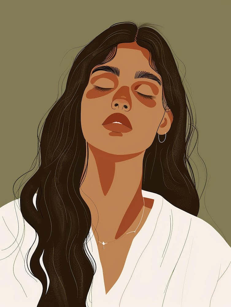 Illustration Of A Woman Sleeping