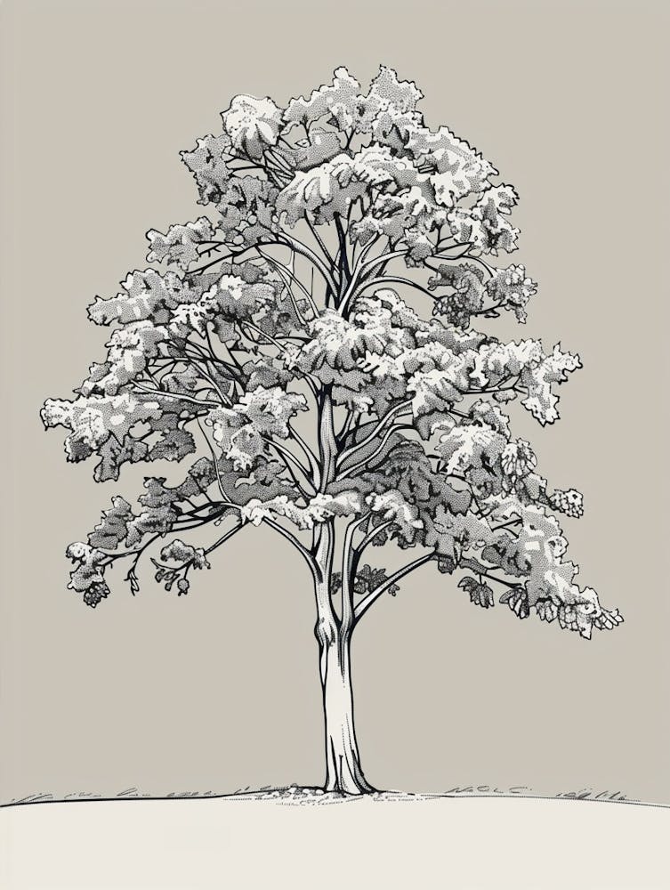 Chestnut Tree Minimalistic Drawing 1