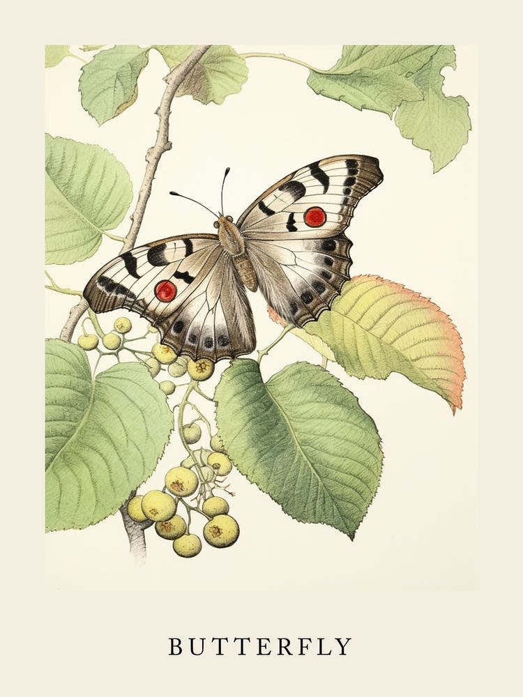 Beatrix Potter Inspired  Animal Watercolour Butterfly 1