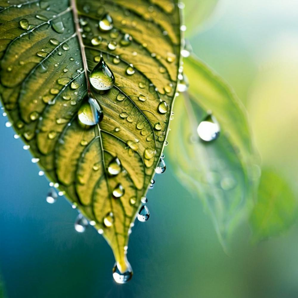 Leaf With Water Droplets