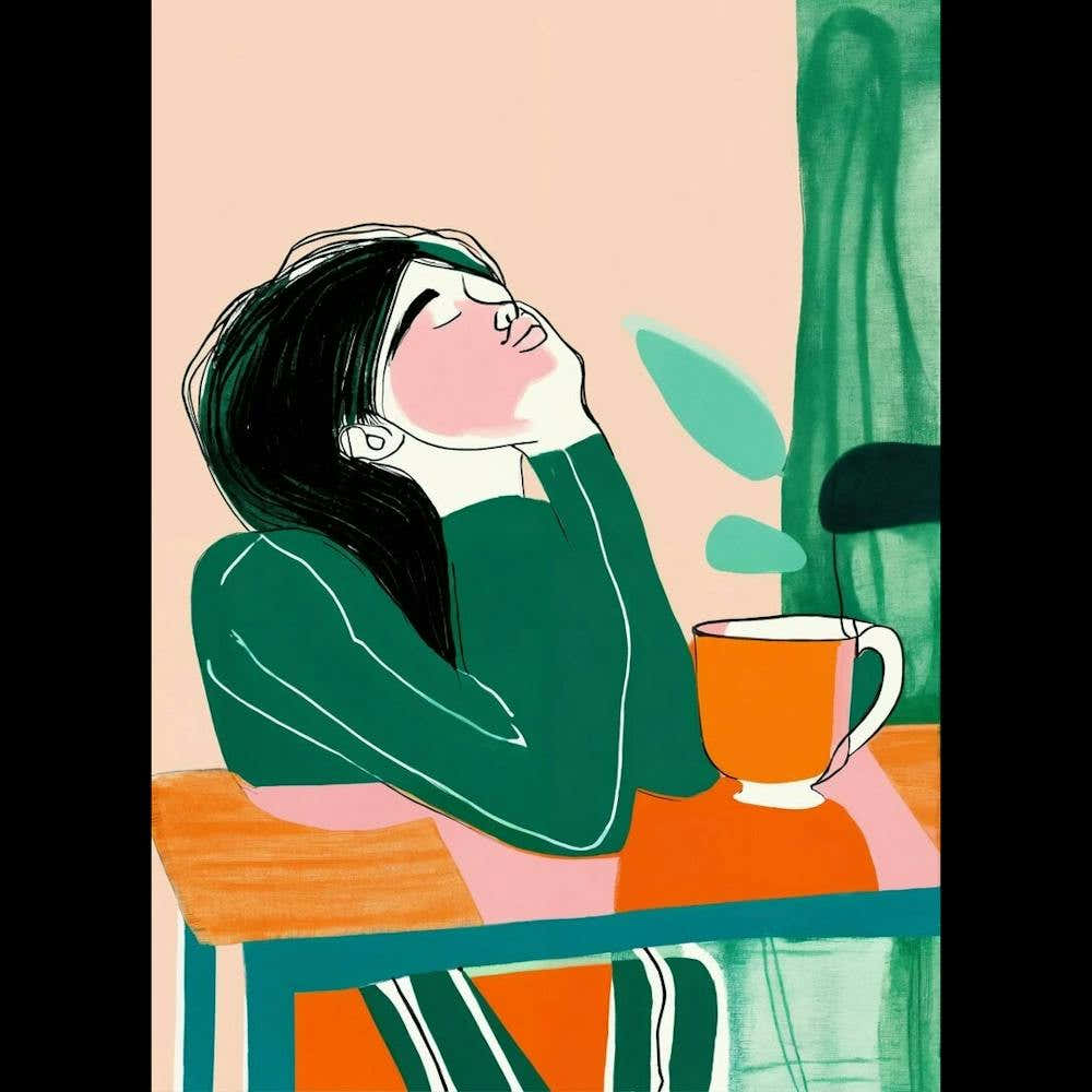 Girl With A Cup Of Coffee