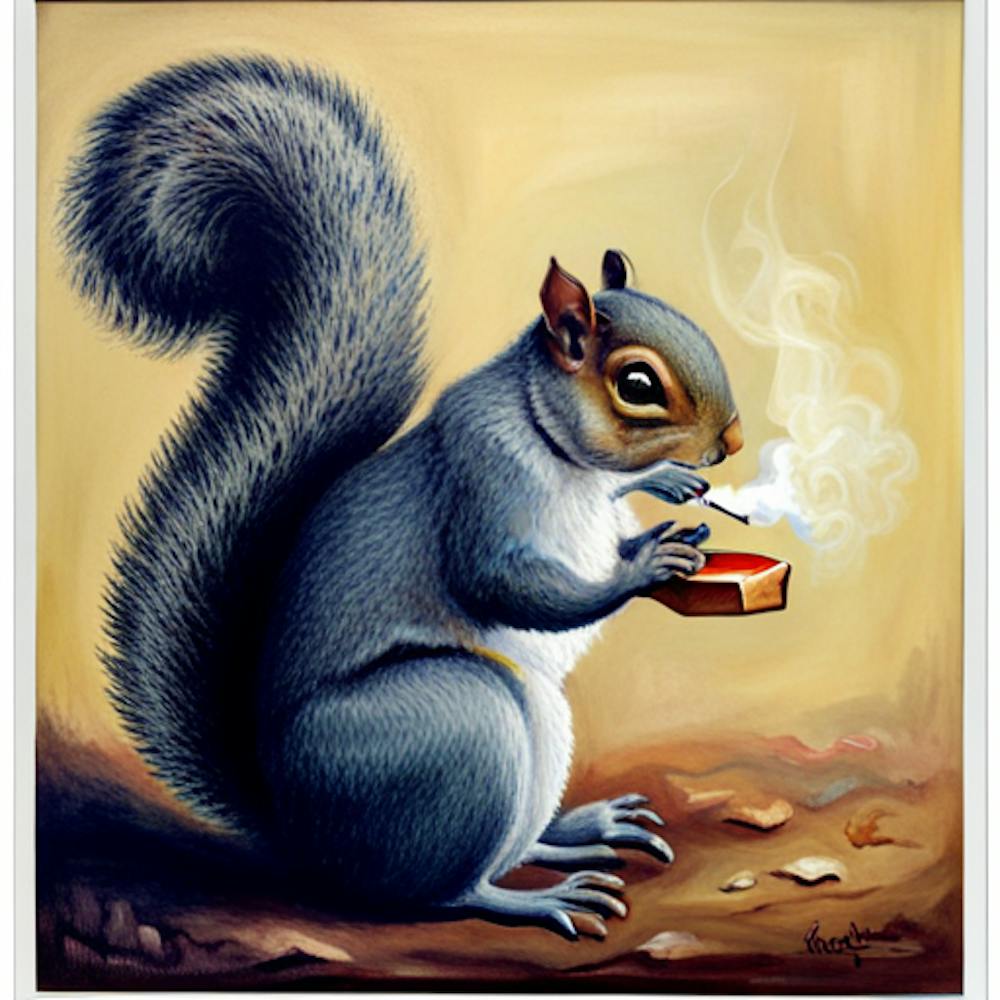 Squirrel Smoking A Cigarette