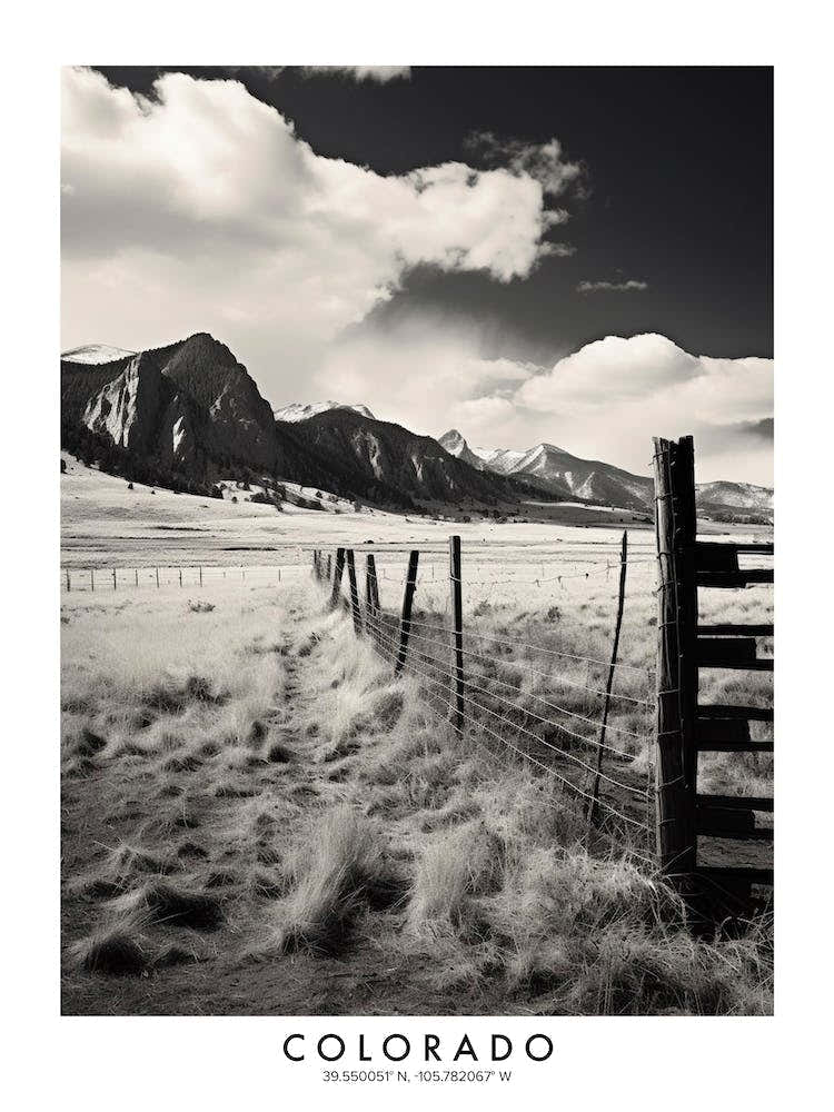 Poster Of Colorado, Black And White Analogue Photograph 2