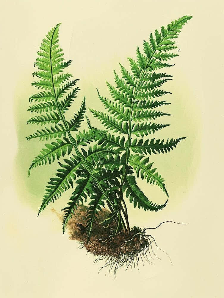 Vintage Illustration Upside Down Fern 2