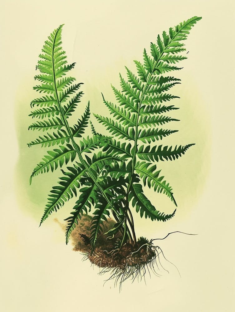 Vintage Illustration Upside Down Fern 2