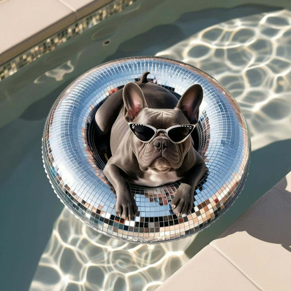 French Bulldog In Pool