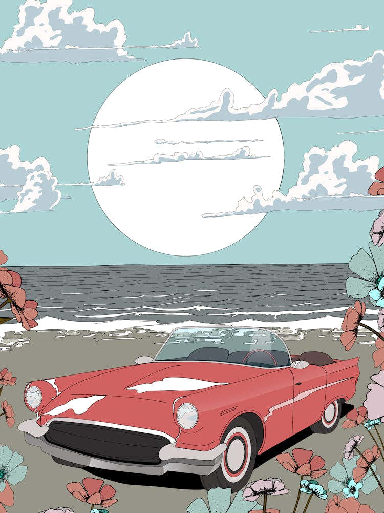 Vintage Car On The Beach 2