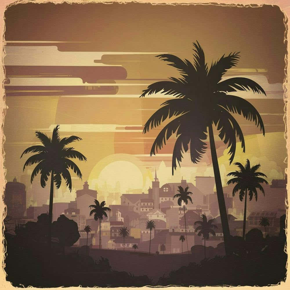 Vintage Colors Sunset Vector