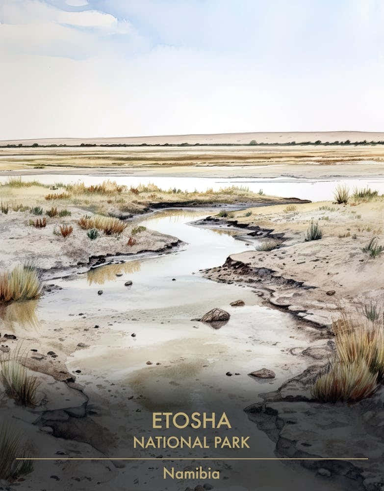 Etosha National Park Namibia Watercolour 3