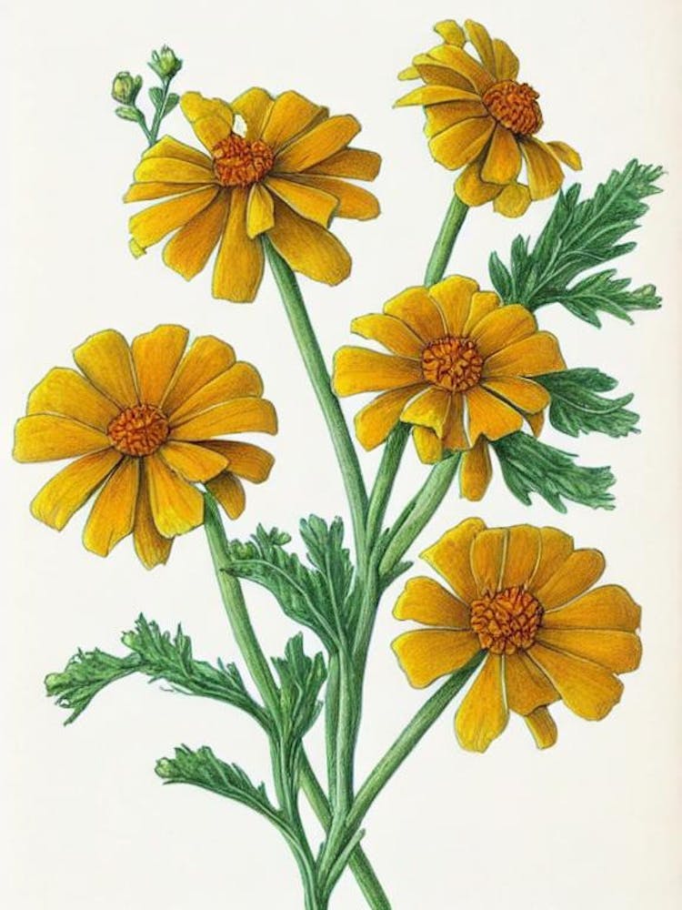 Marigold Vintage Botanical 2 Flower