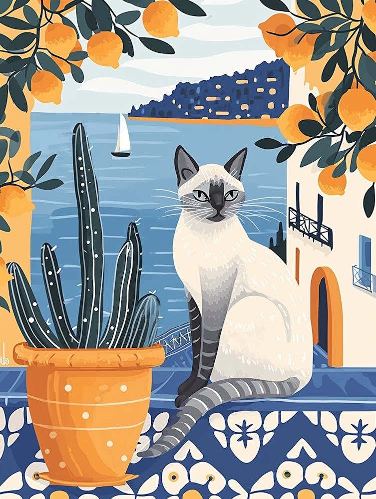 Oriental Shorthair Storybook Illustration 2