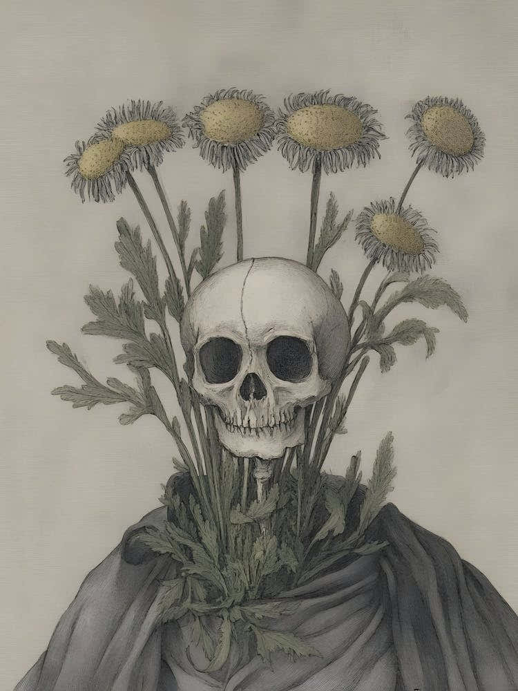 Skull With Dandelions