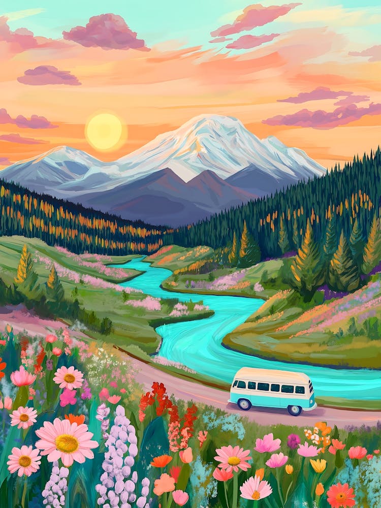 Sunset In The Mountains