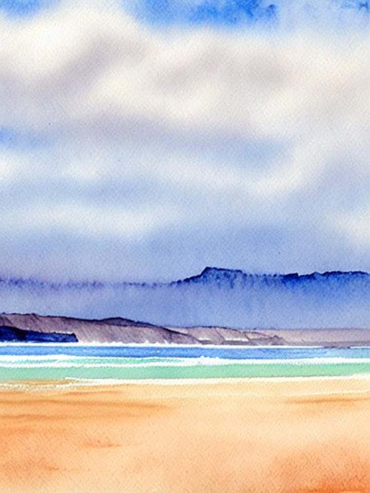 Playa De Famara 2, Lanzarote, Spain Watercolour