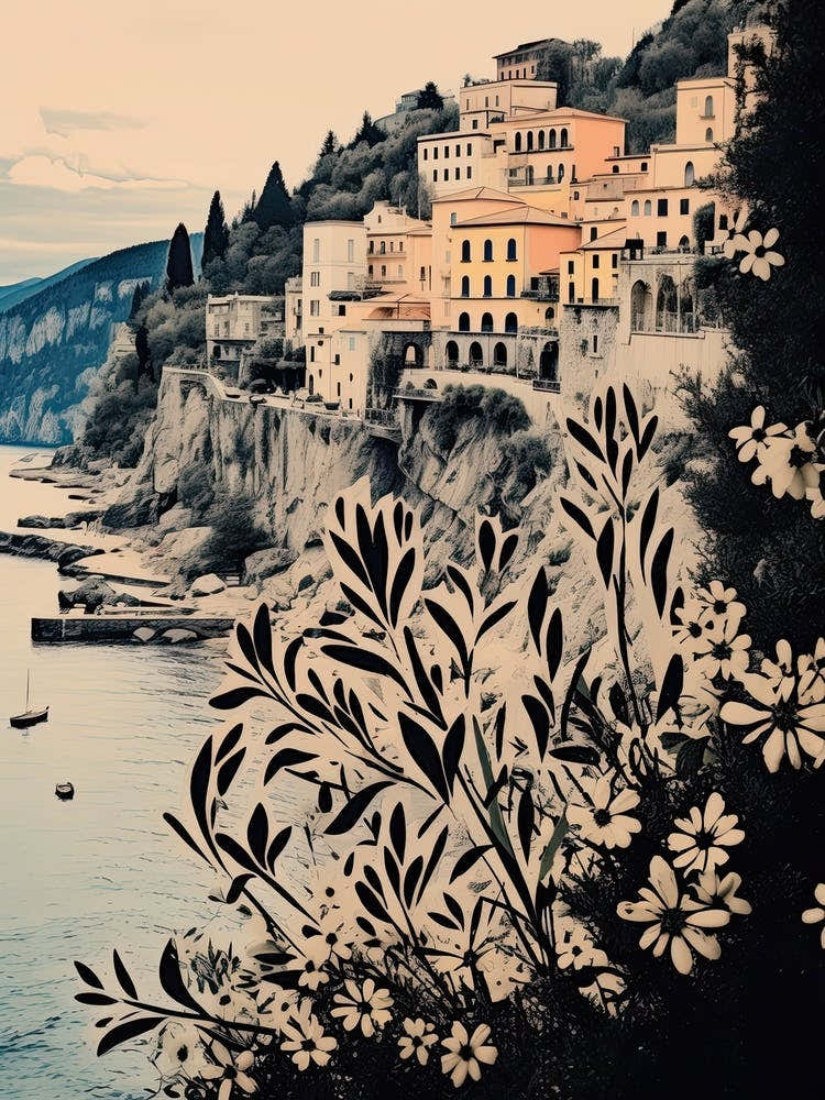 Amalfi Coast, Flower Collage 3