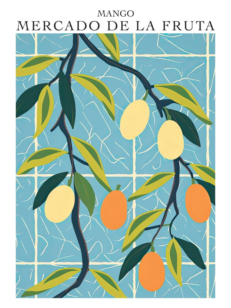 Mercado De La Fruta Mango Illustration 2 Poster