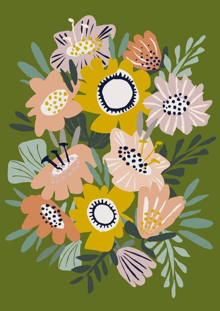 Papercut Flower Bouquet Green