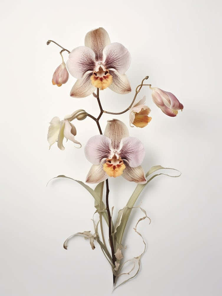 Pressed Flower Botanical Art Monkey Orchid