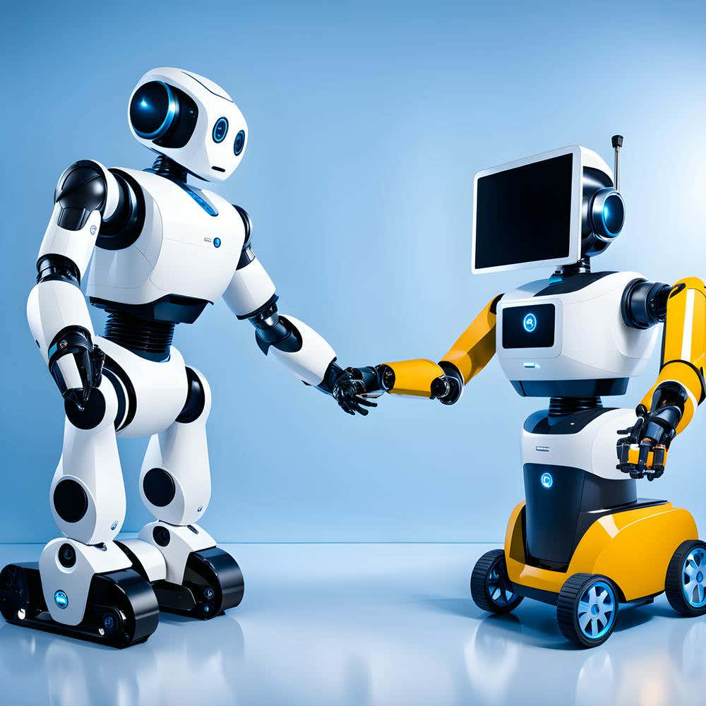 Two Robots Shaking Hands
