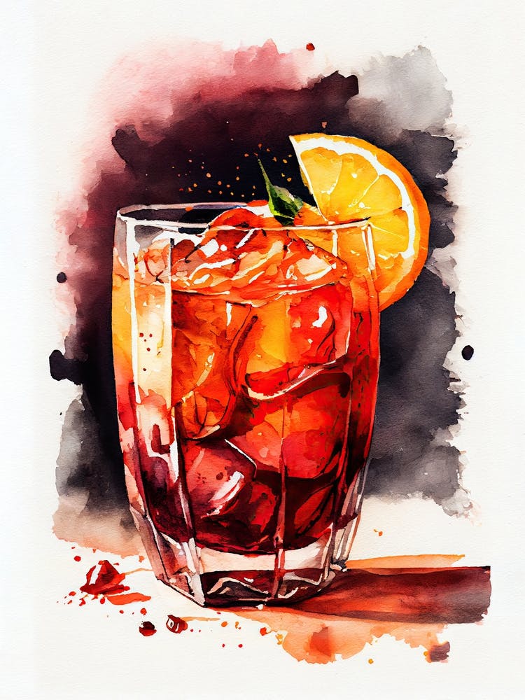 Watercolor Cocktail Illustration drinks