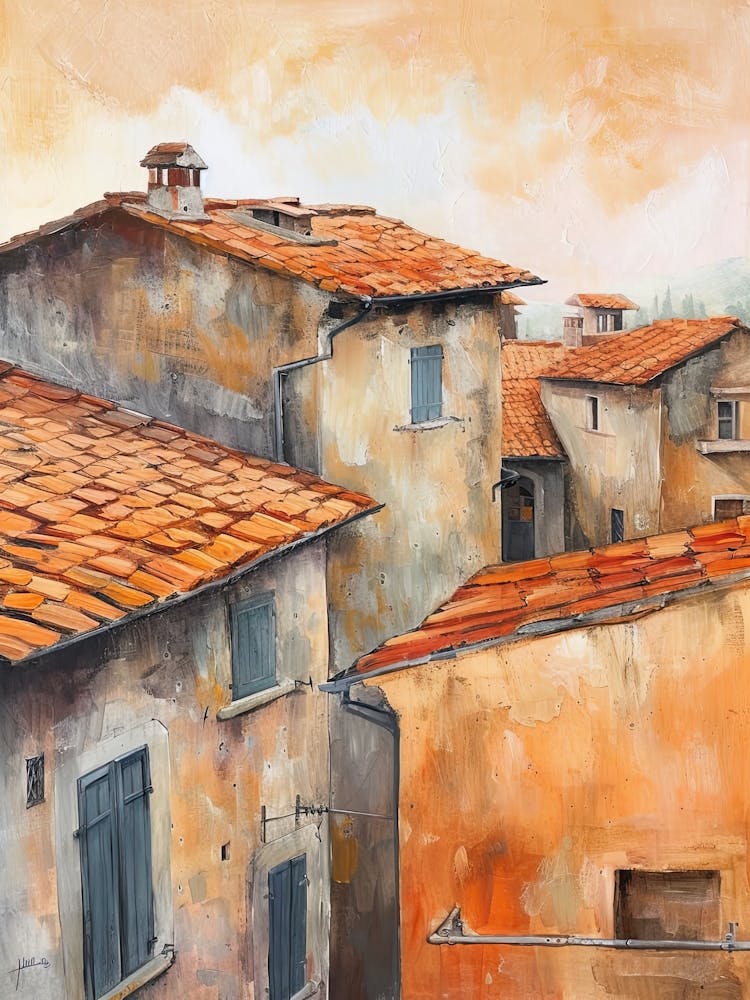 Tuscany Rooftops Morning Skyline 1