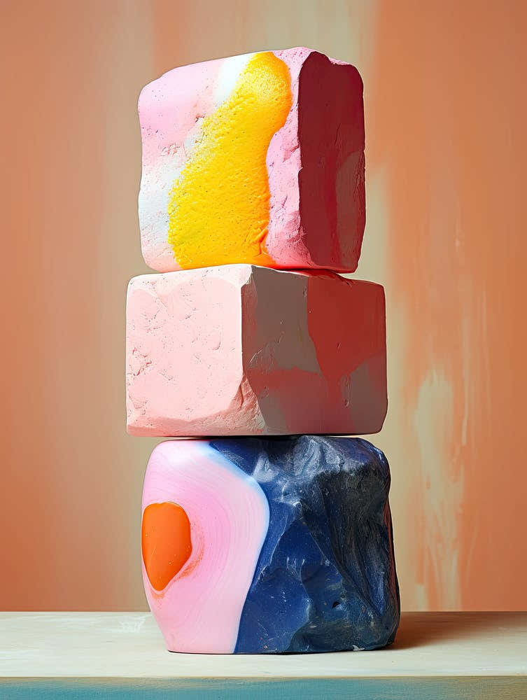 Stack Of Marshmallows, Stones Art