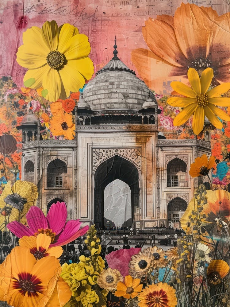 Delhi   Floral Retro Collage Style 4