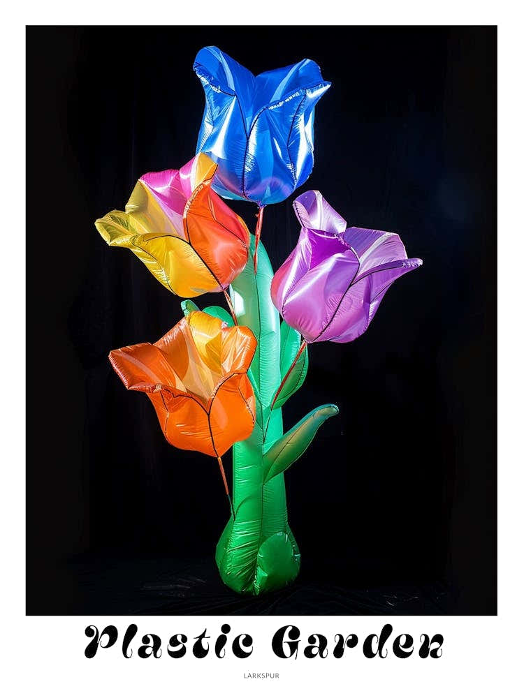 Bright Inflatable Flowers Poster Larkspur 1