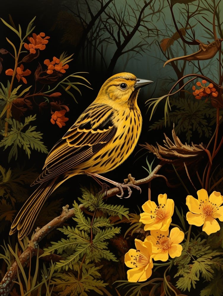 Dark And Moody Botanical Yellowhammer 4